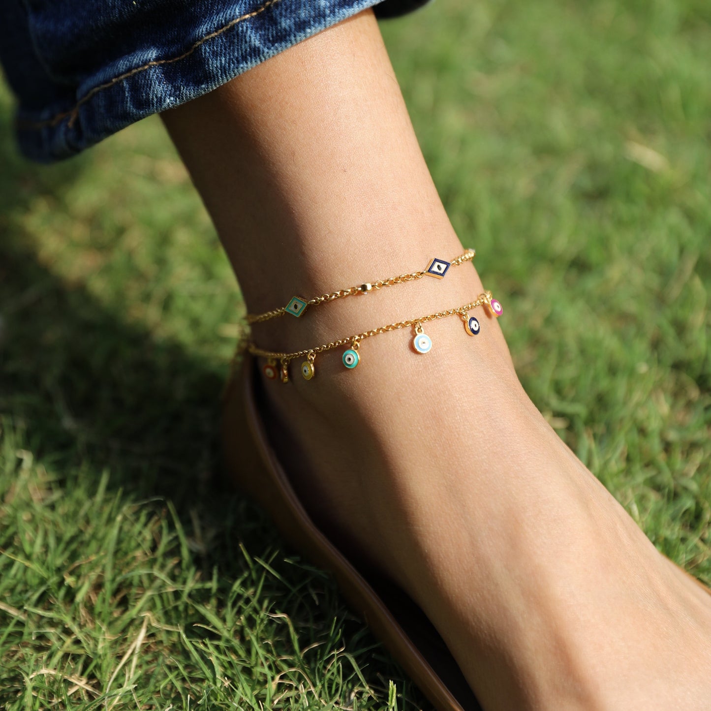 Reversible Eos Evil Eye Anklet