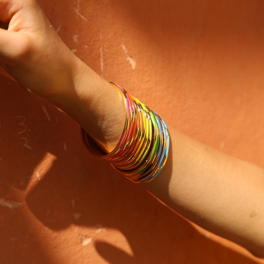 Rainbow Bangle Stack - Set of 13