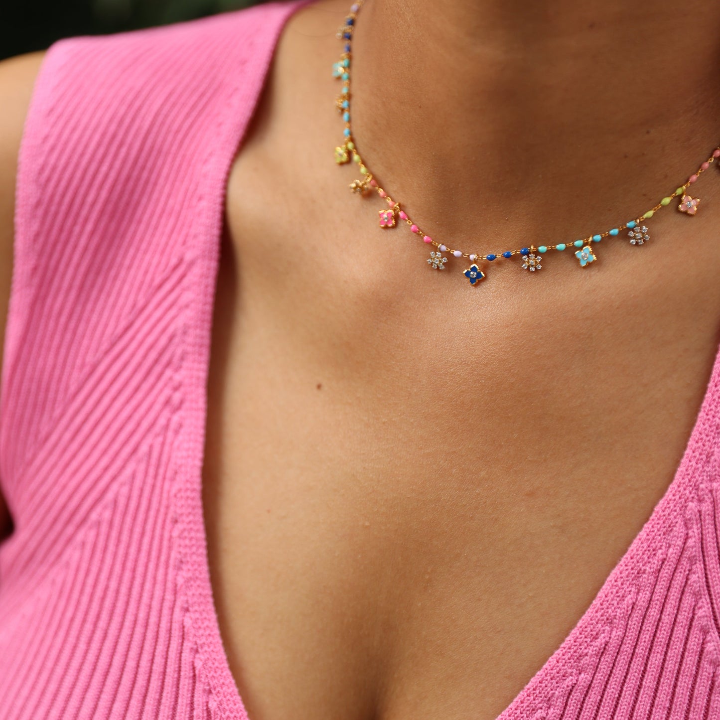 Clover Multi Charm Necklace