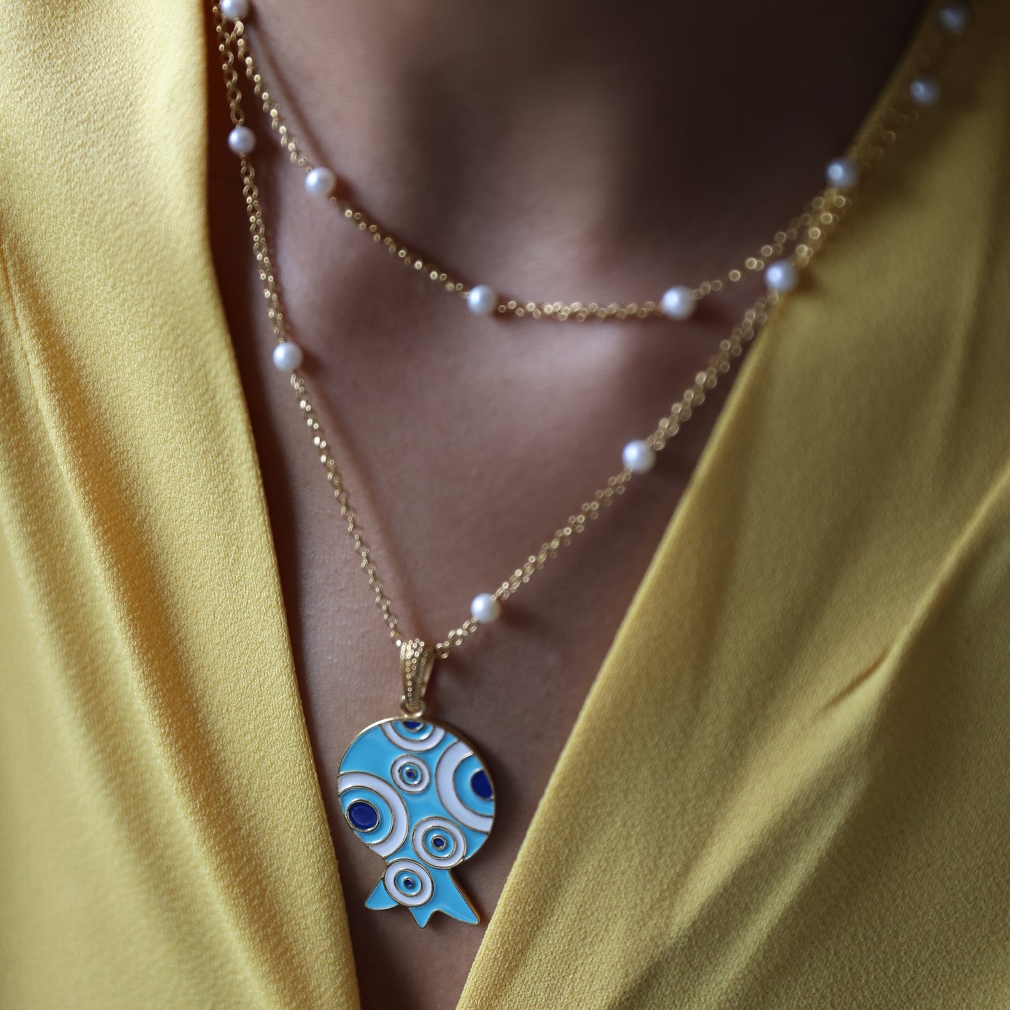 Pom Evil Eye Necklace