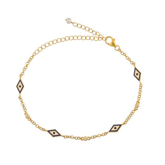 Reversible Lyric Evil Eye Anklet