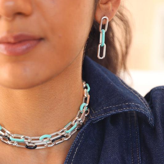 Viola Triple Link Earrings