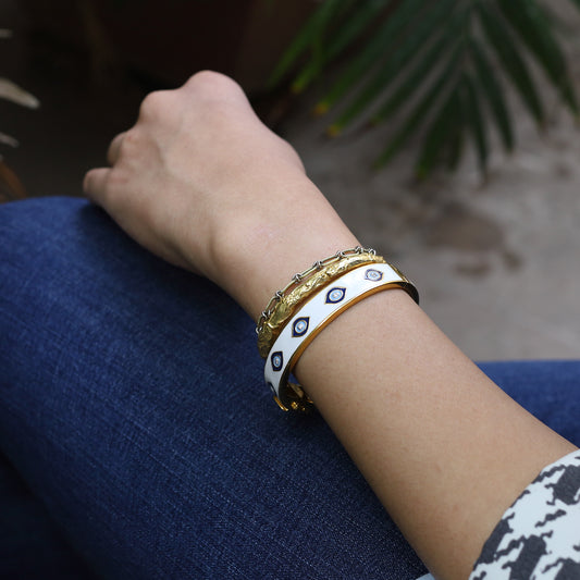 Gaia Evil Eye Bracelet White