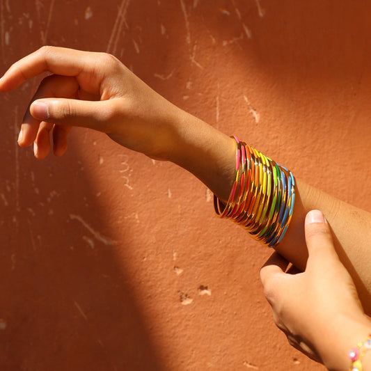 Rainbow Bangle Stack - Set of 13