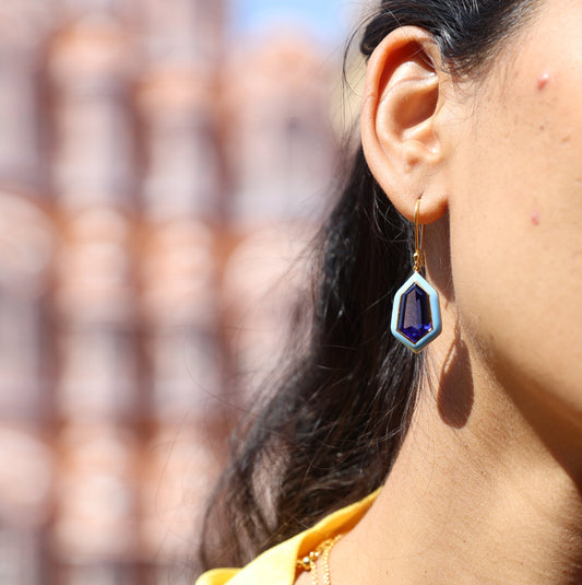 Hexa Gemstone Earrings
