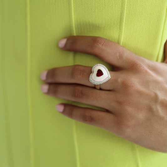 Poppy Heart Ring