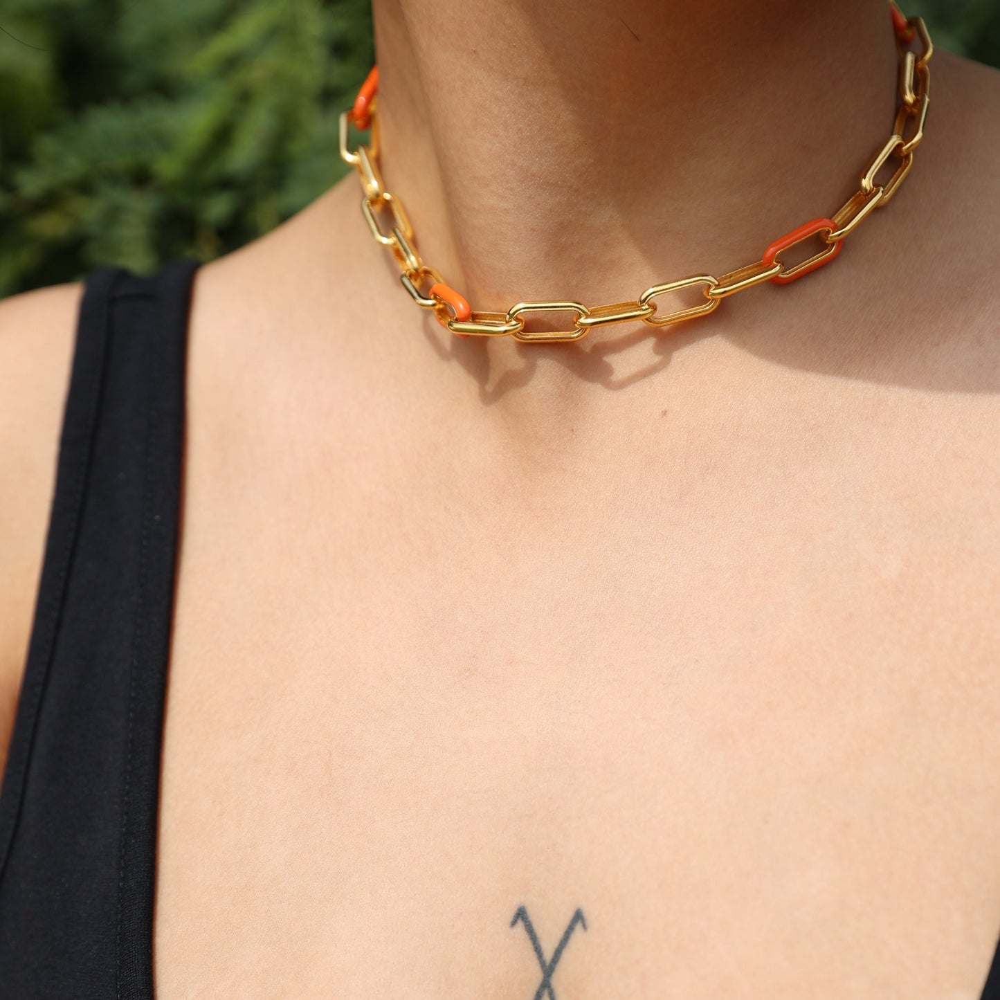 Lillian Link Necklace - Orange Peel