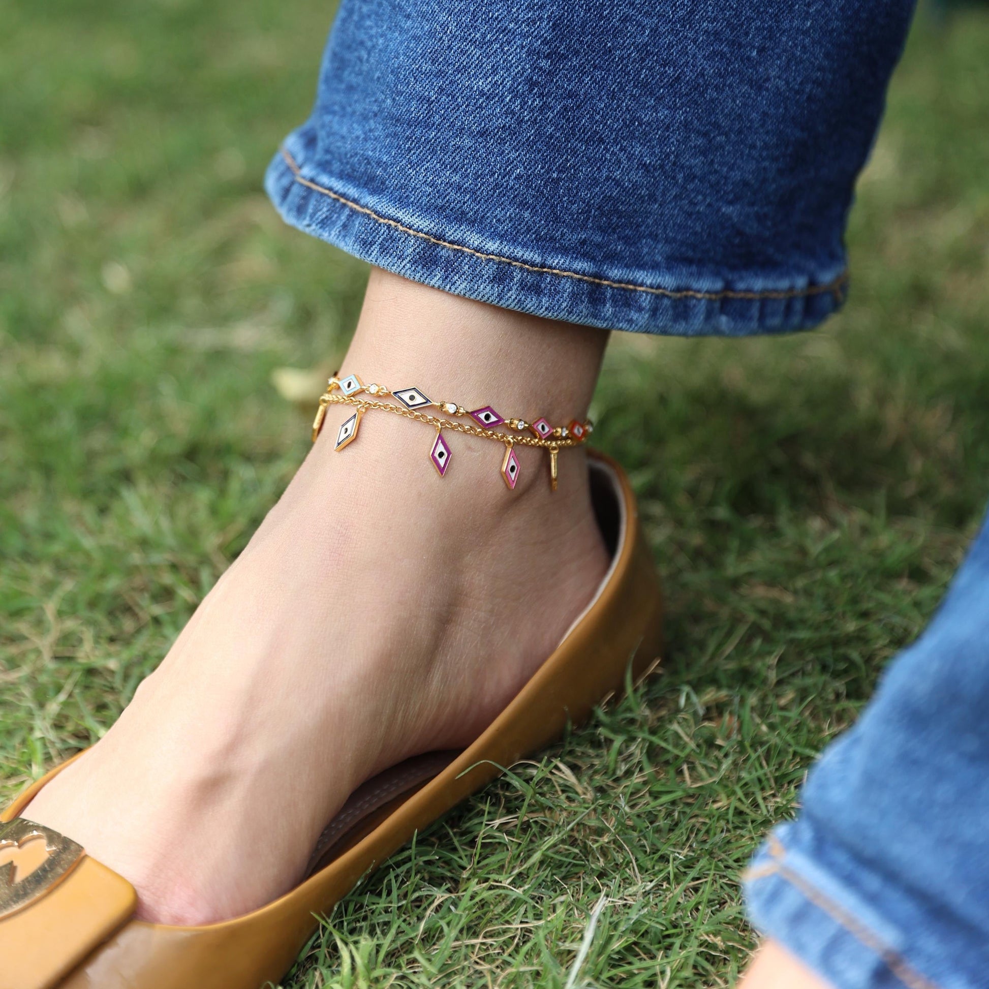 silver anklets for women