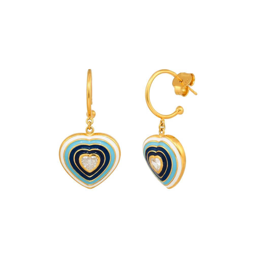 Reva Pop Heart Earrings - Blue