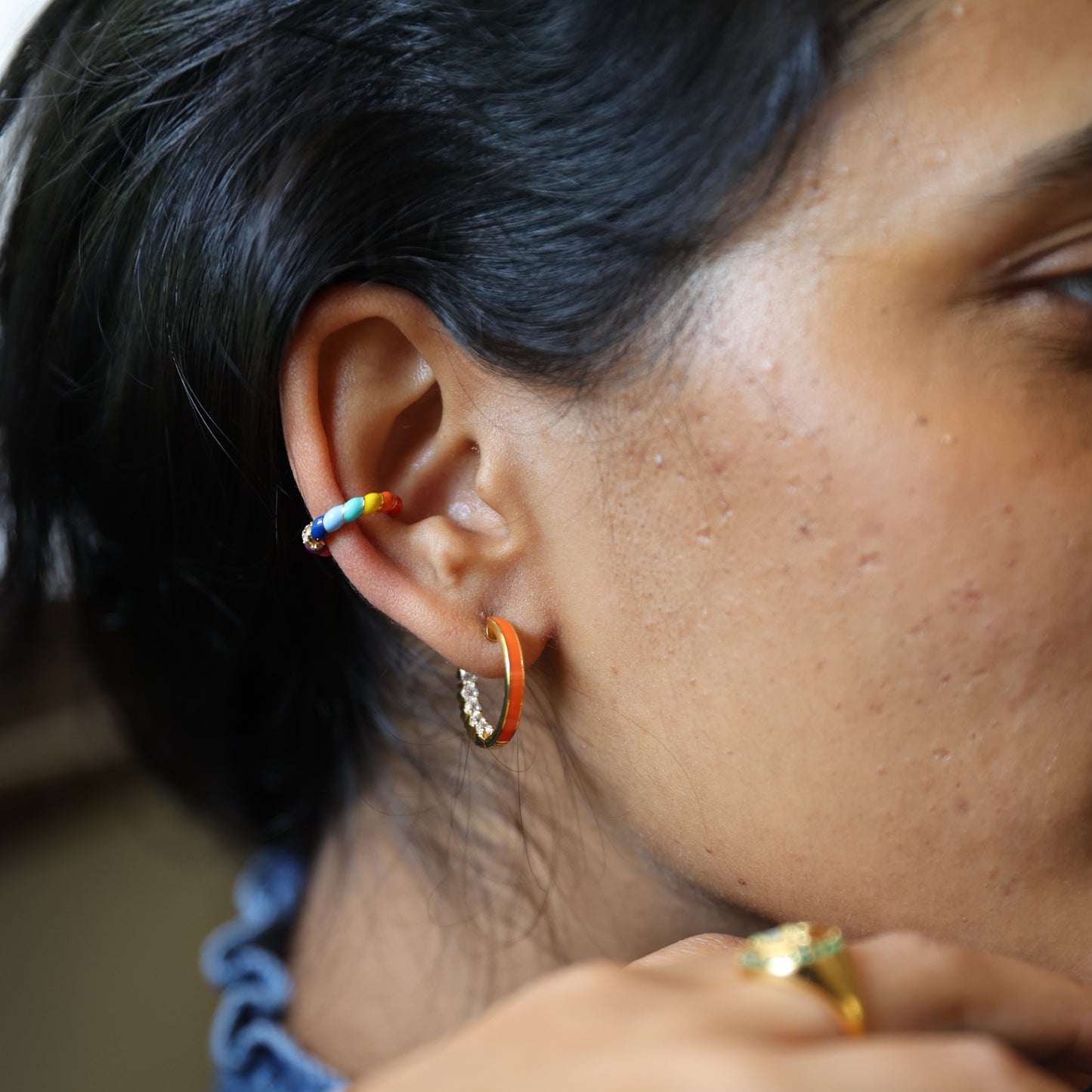 Candy Cane Ear Cuff