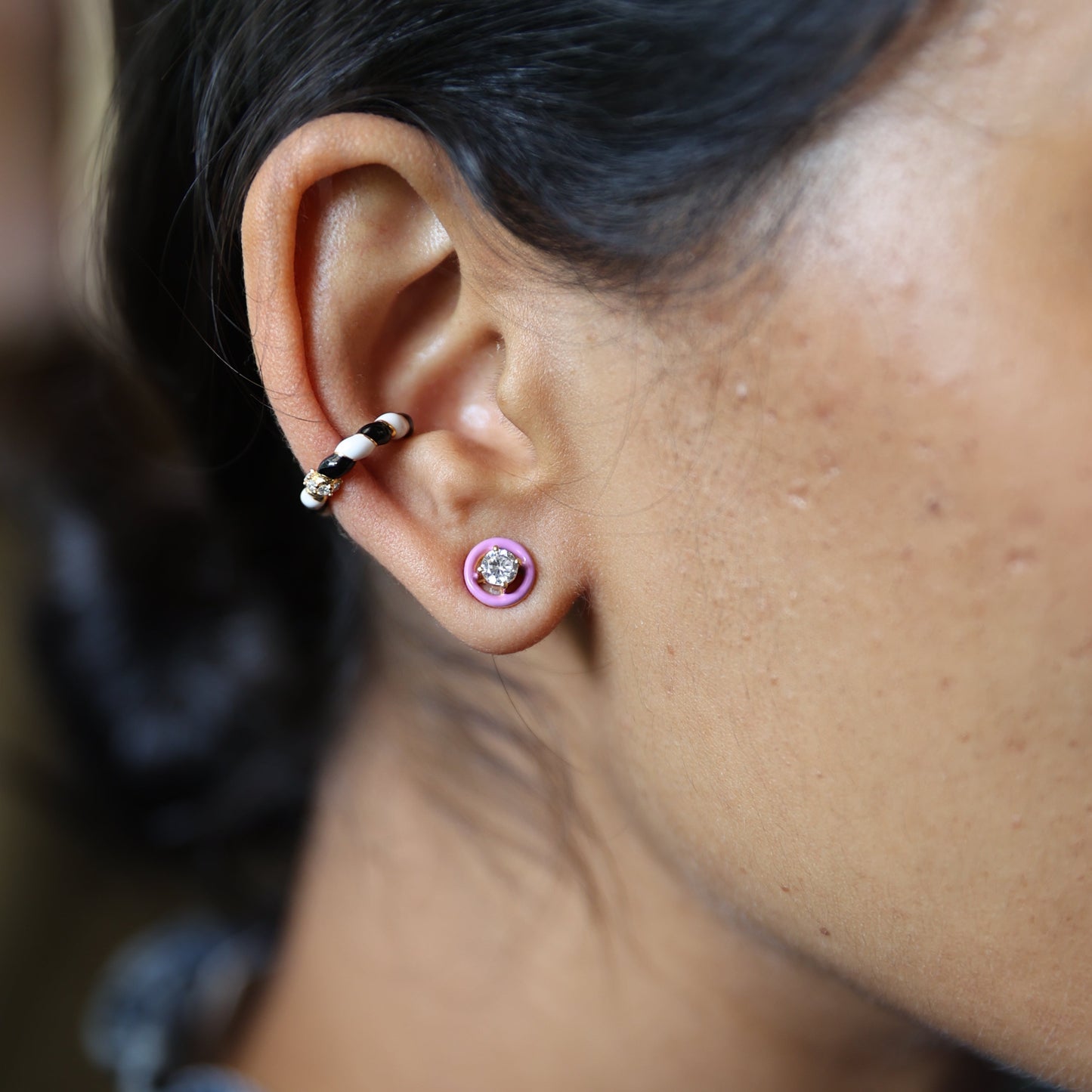 Candy Cane Ear Cuff