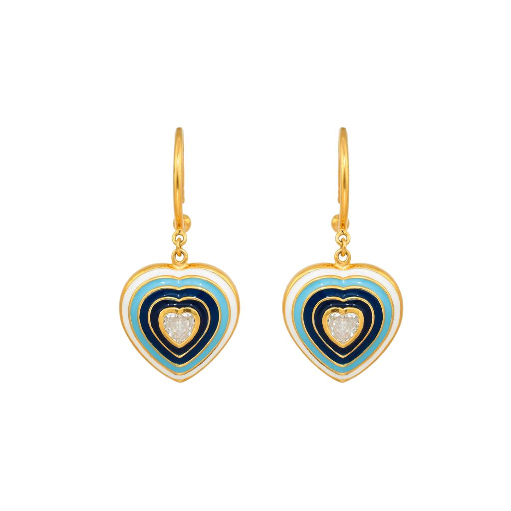 Reva Pop Heart Earrings - Blue