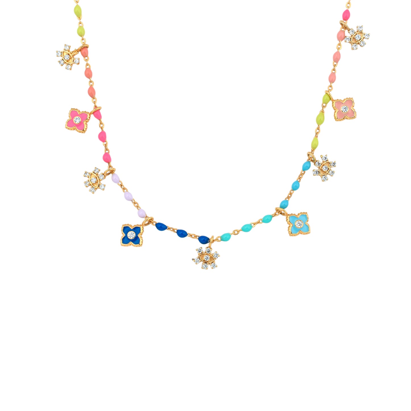 Clover Multi Charm Necklace