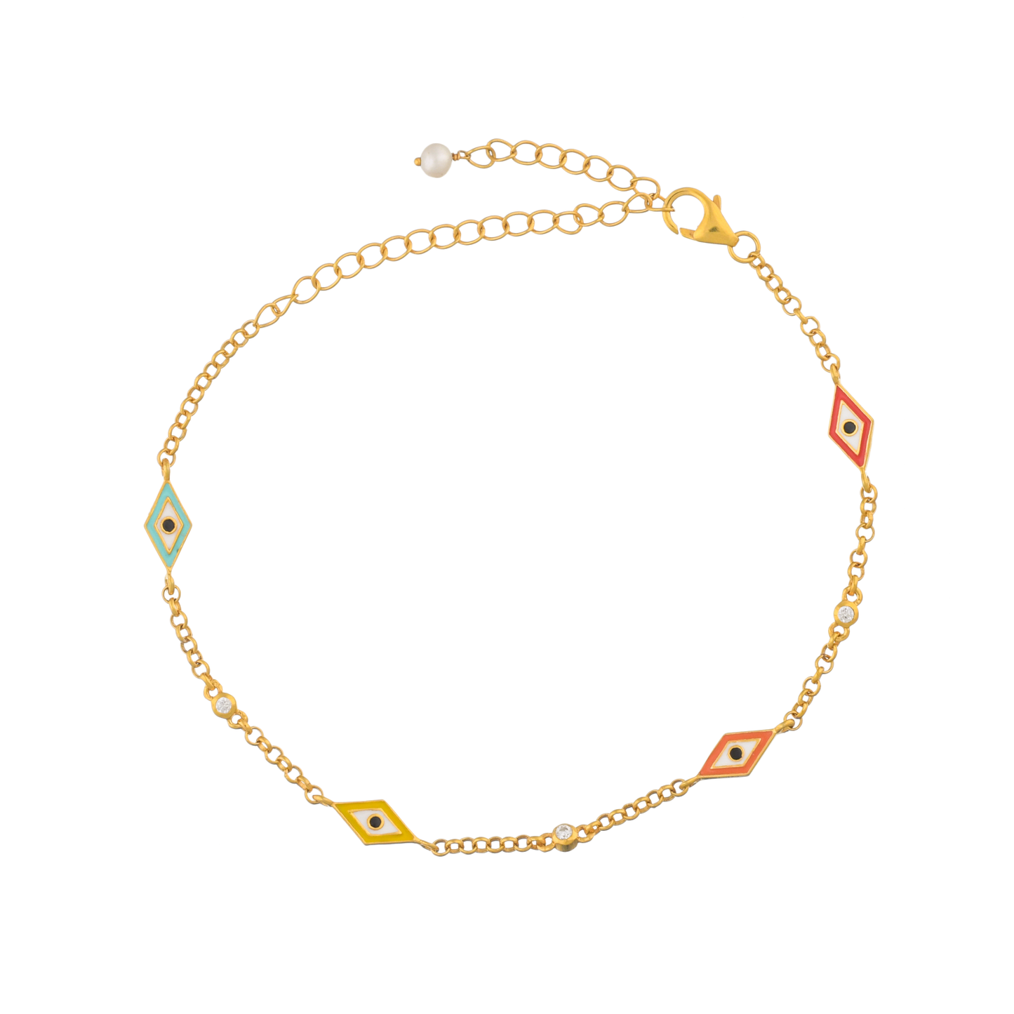 Reversible Lyric Evil Eye Anklet