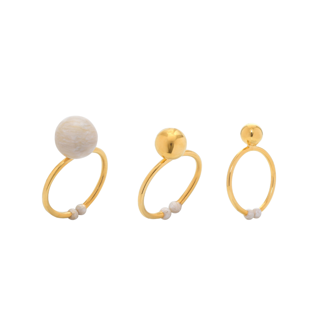 Moon Ring Stack - Set of 3